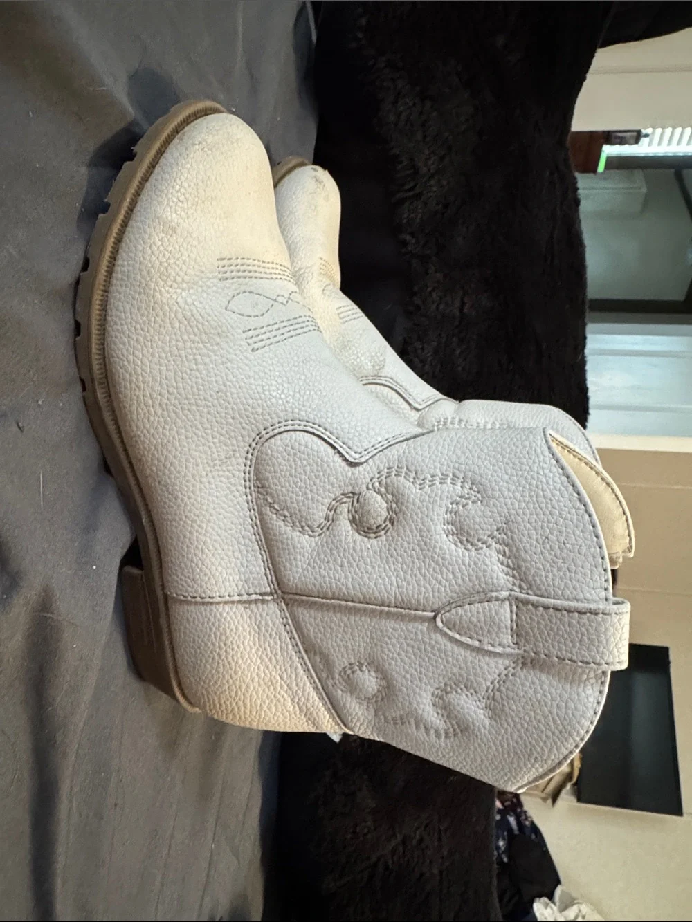 Cat & Jack Cream Kids Western Boots